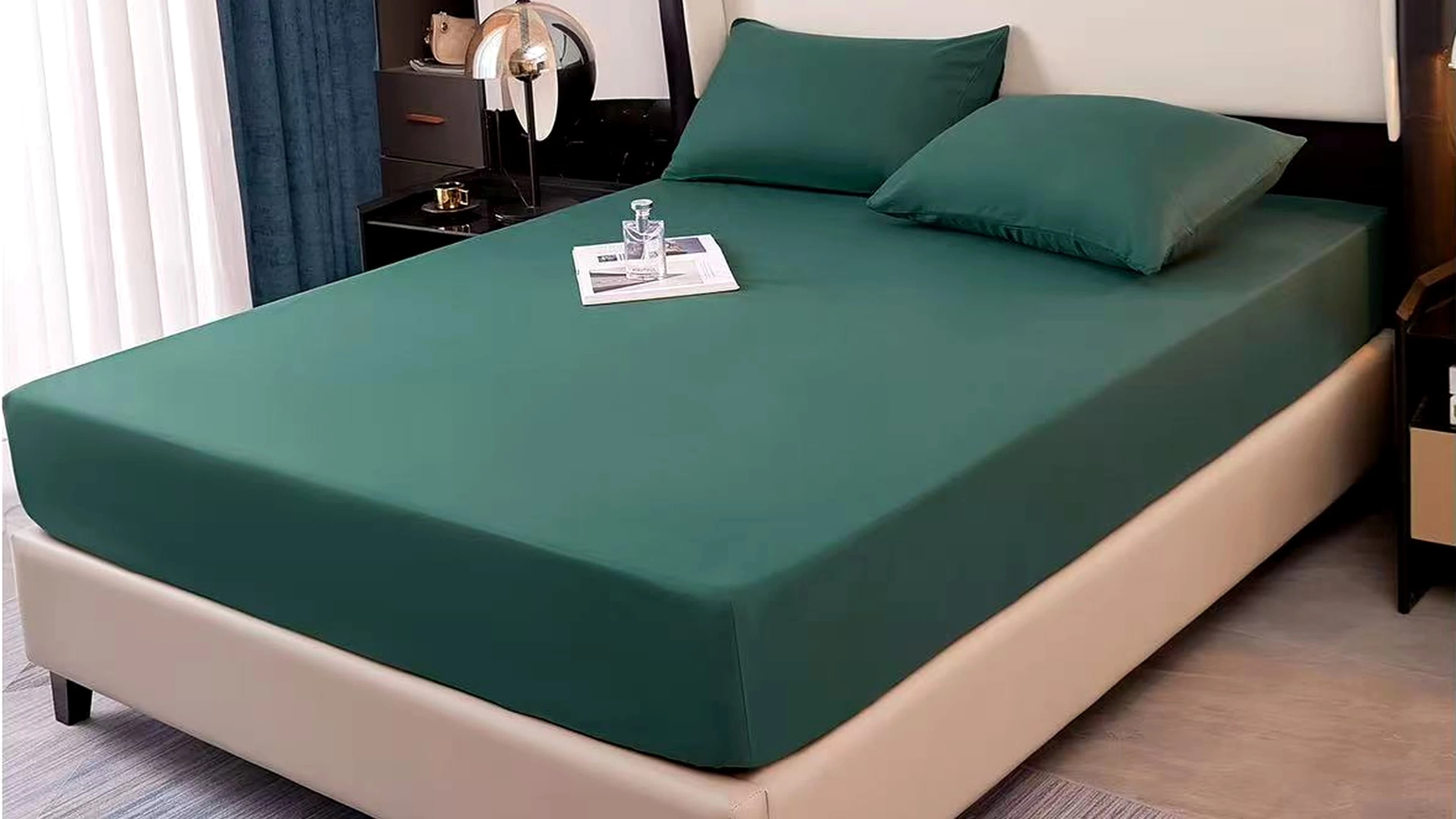 Green fitted sheet ready-stock presentation