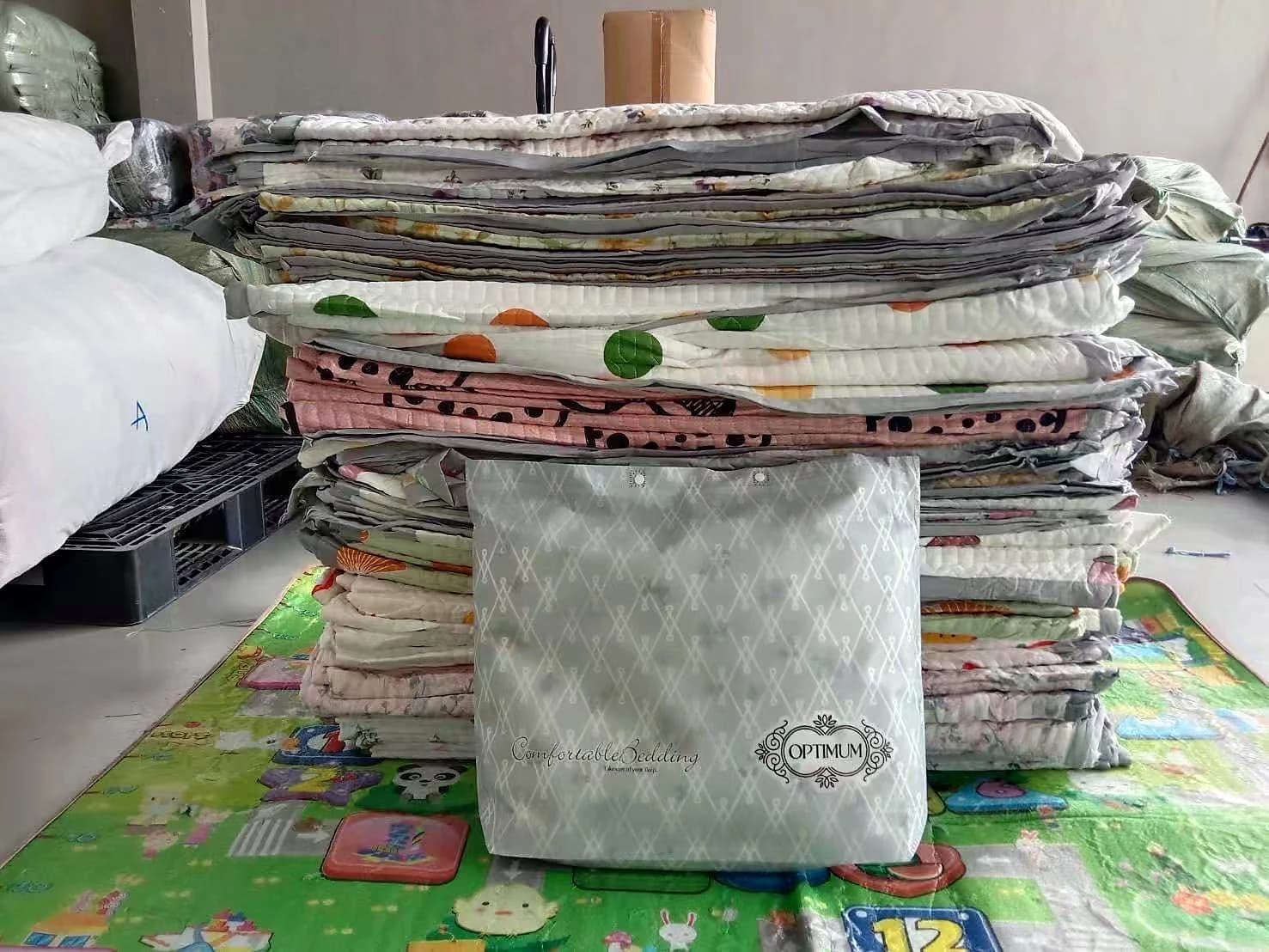Folded printed bedding products from current inventory