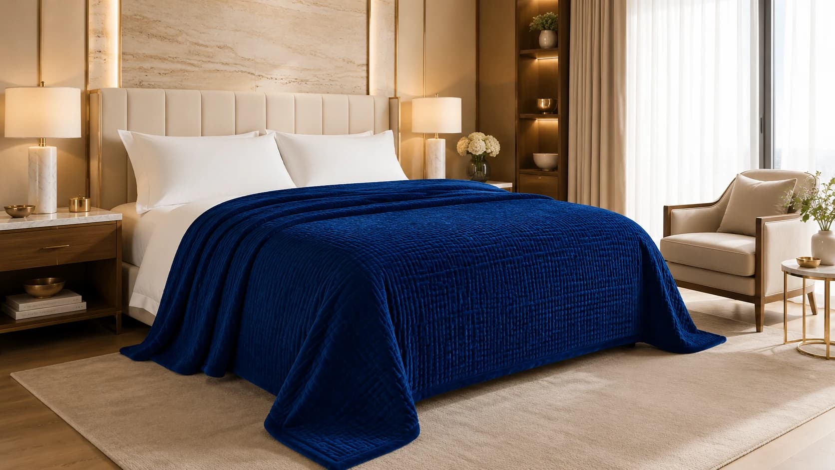 Navy premium coral fleece collection wholesale product