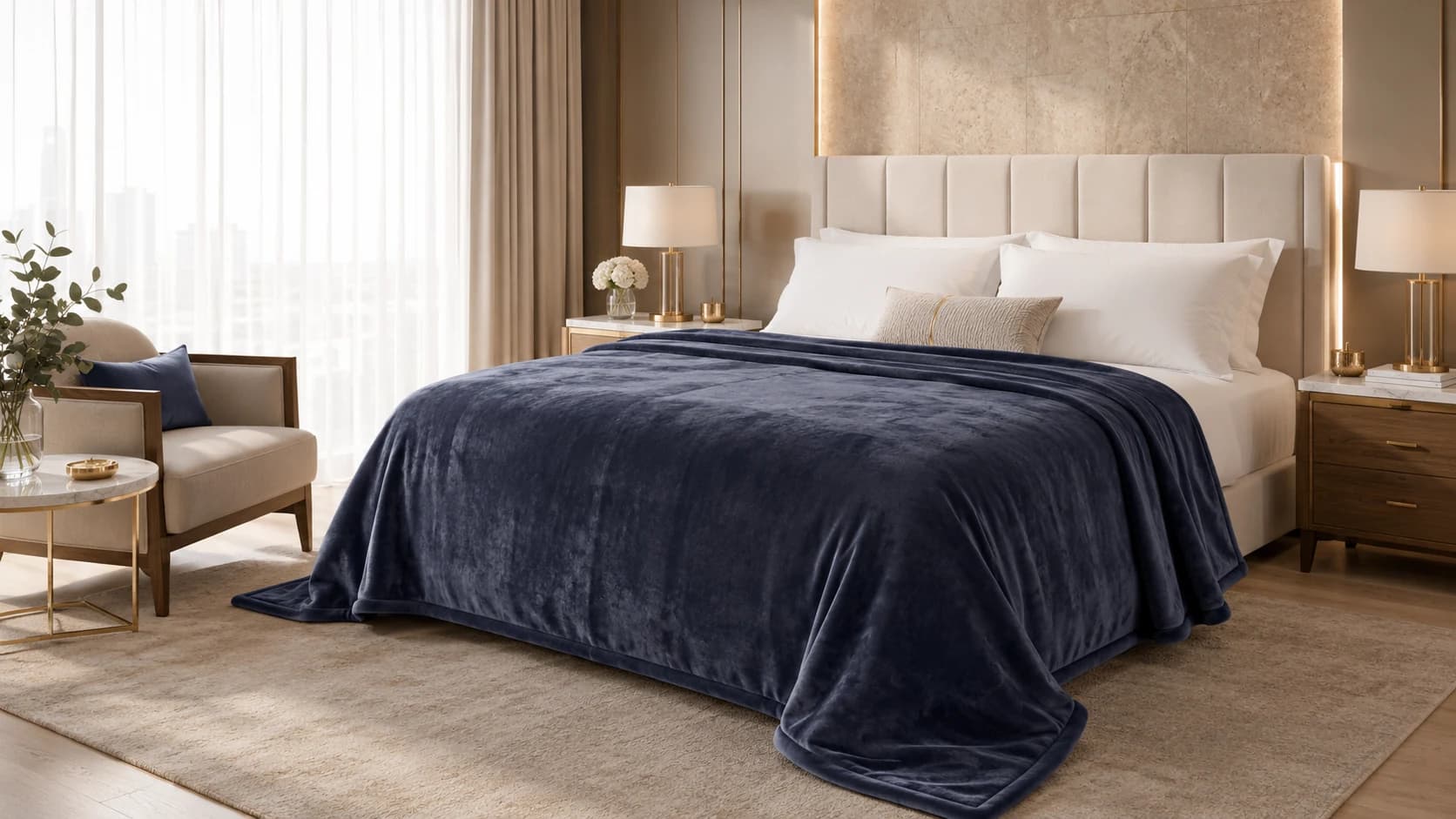 Charcoal premium flannel blanket collection wholesale product
