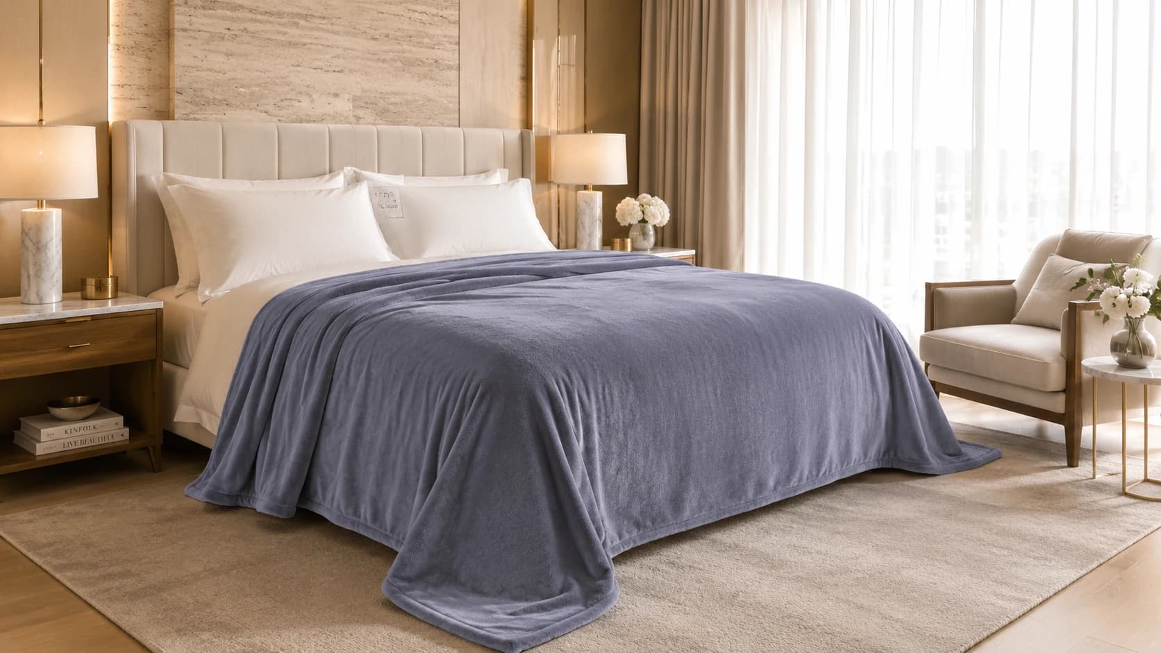 Lavender Grey premium flannel blanket collection wholesale product