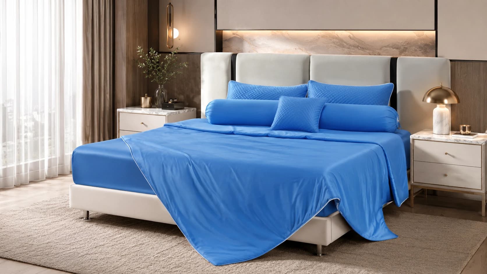 Blue luxury solid color collection wholesale product