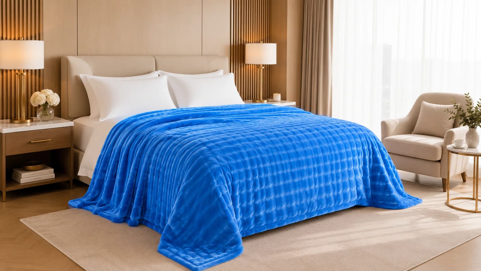 Bright Blue premium stripe flannel collection wholesale product