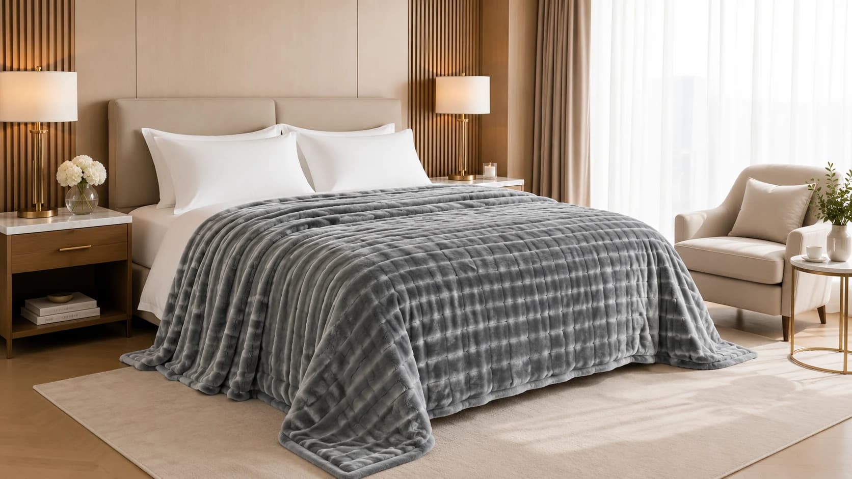 Grey premium stripe flannel collection wholesale product