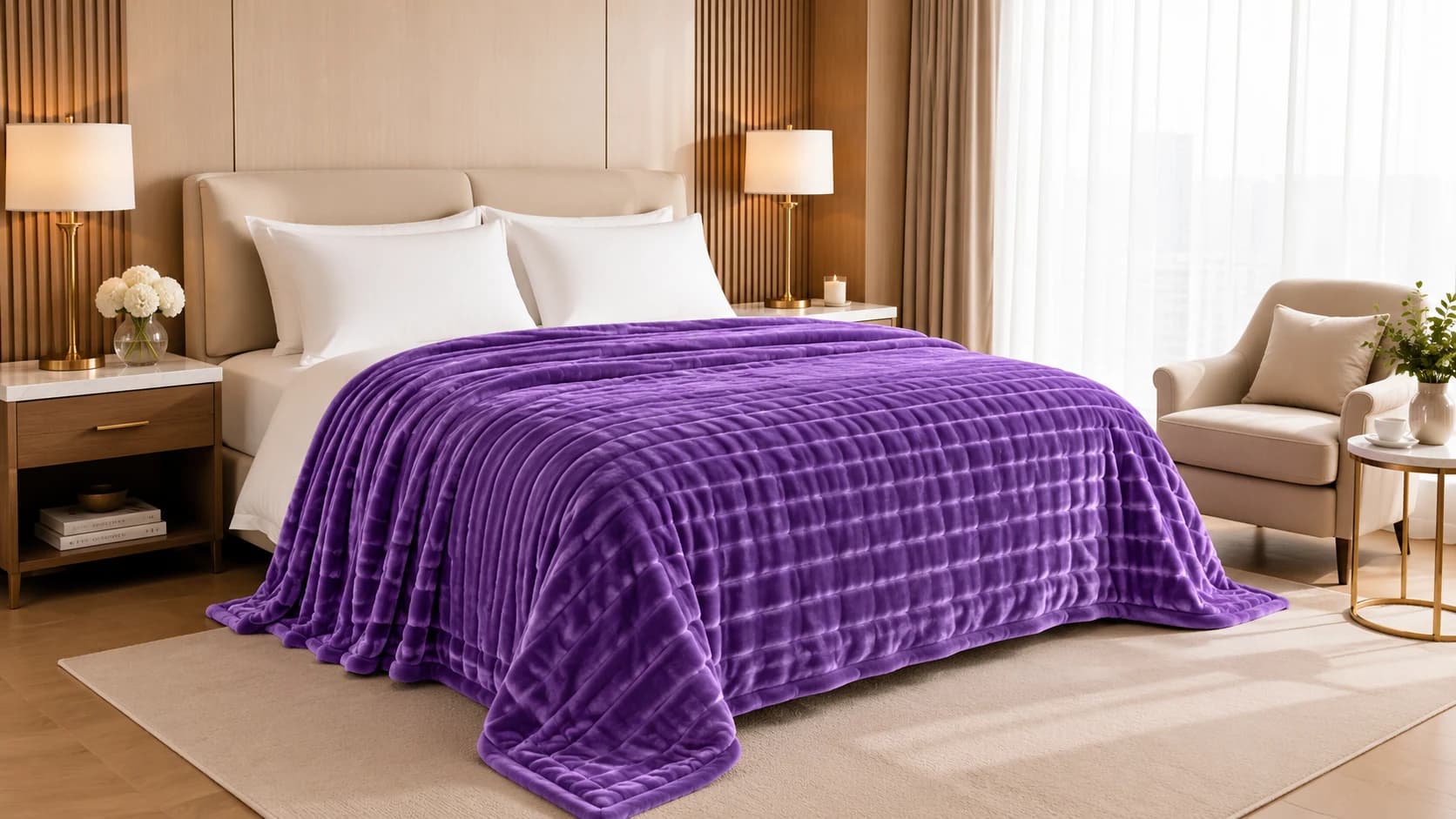Purple premium stripe flannel collection wholesale product