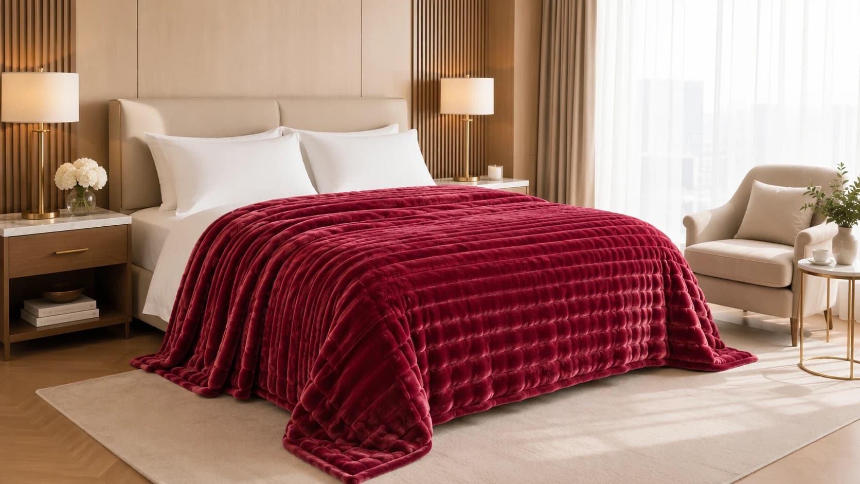 Deep Red premium stripe flannel collection wholesale product