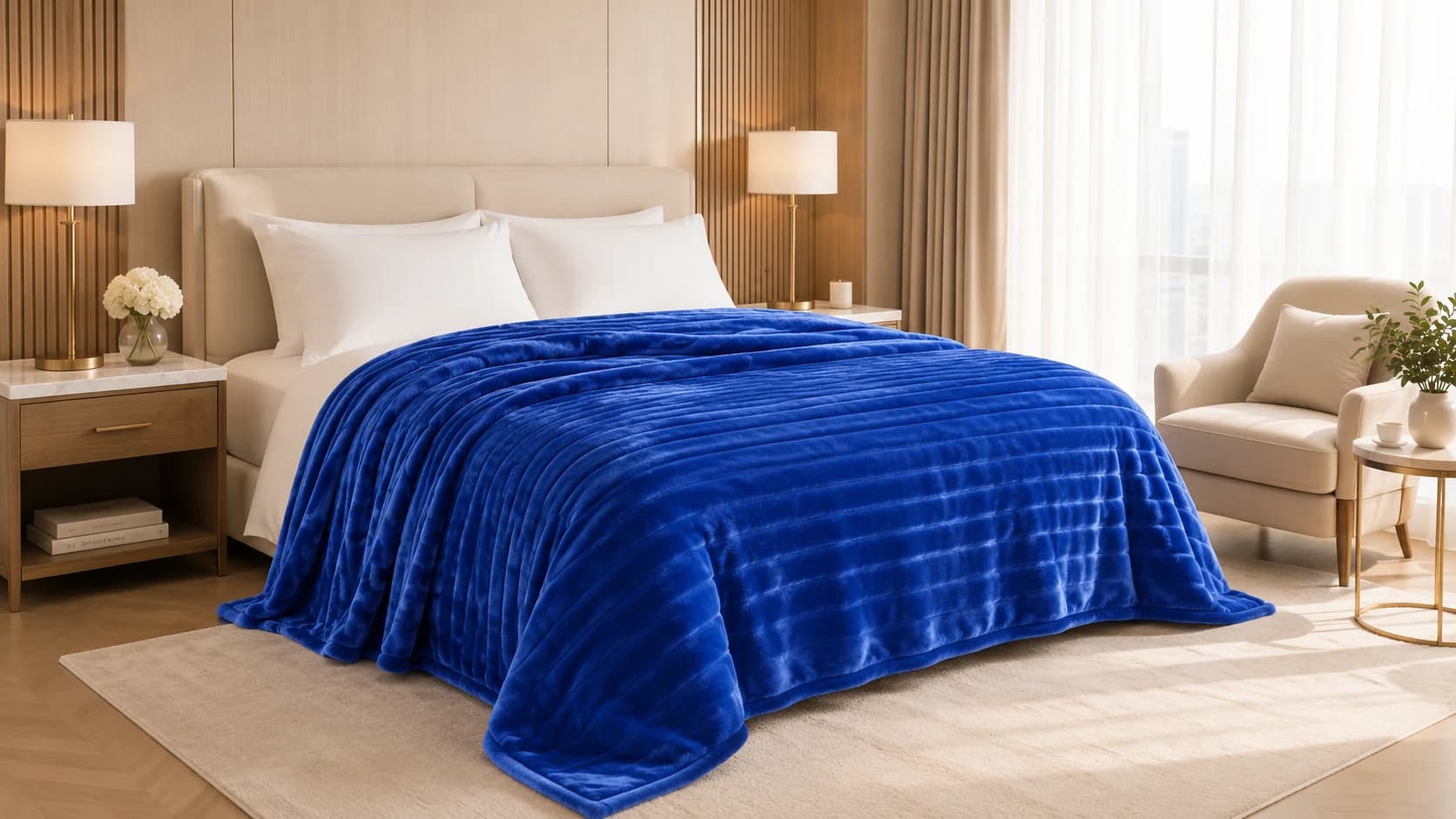 Royal Blue premium stripe flannel collection wholesale product