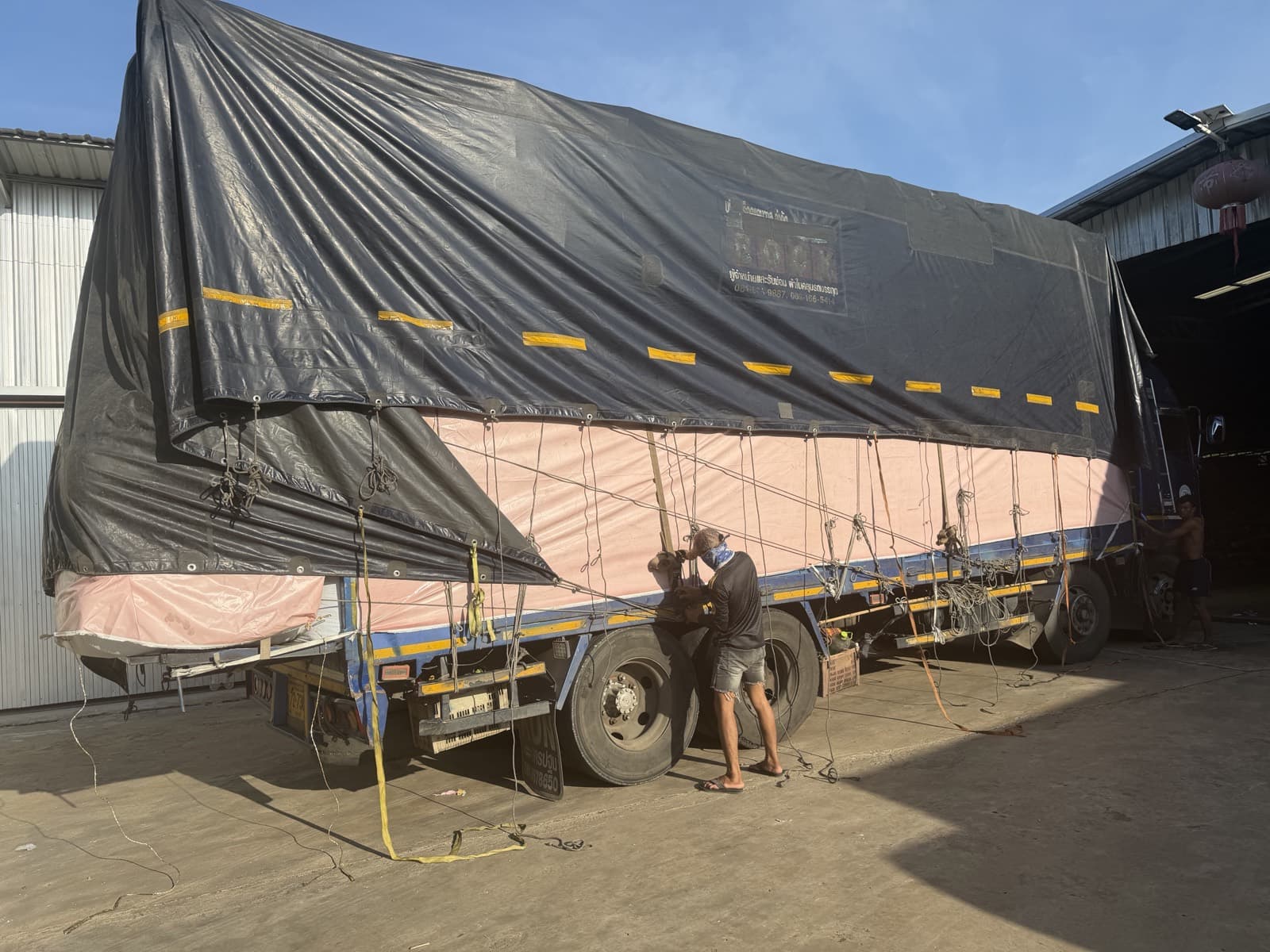 Bedding export loading yard in Thailand
